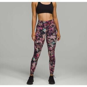 Lululemon Base Pace High-Rise Tight 28" Stencil Blossom Red Multi Women's Size 4